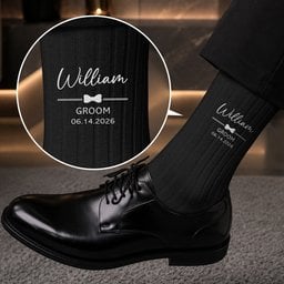 Wedding Socks For Groomsmen, Groom Wedding Gifts - Personalized Socks - Photo 2