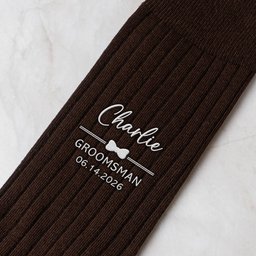 Wedding Socks For Groomsmen, Groom Wedding Gifts - Personalized Socks - Photo 4