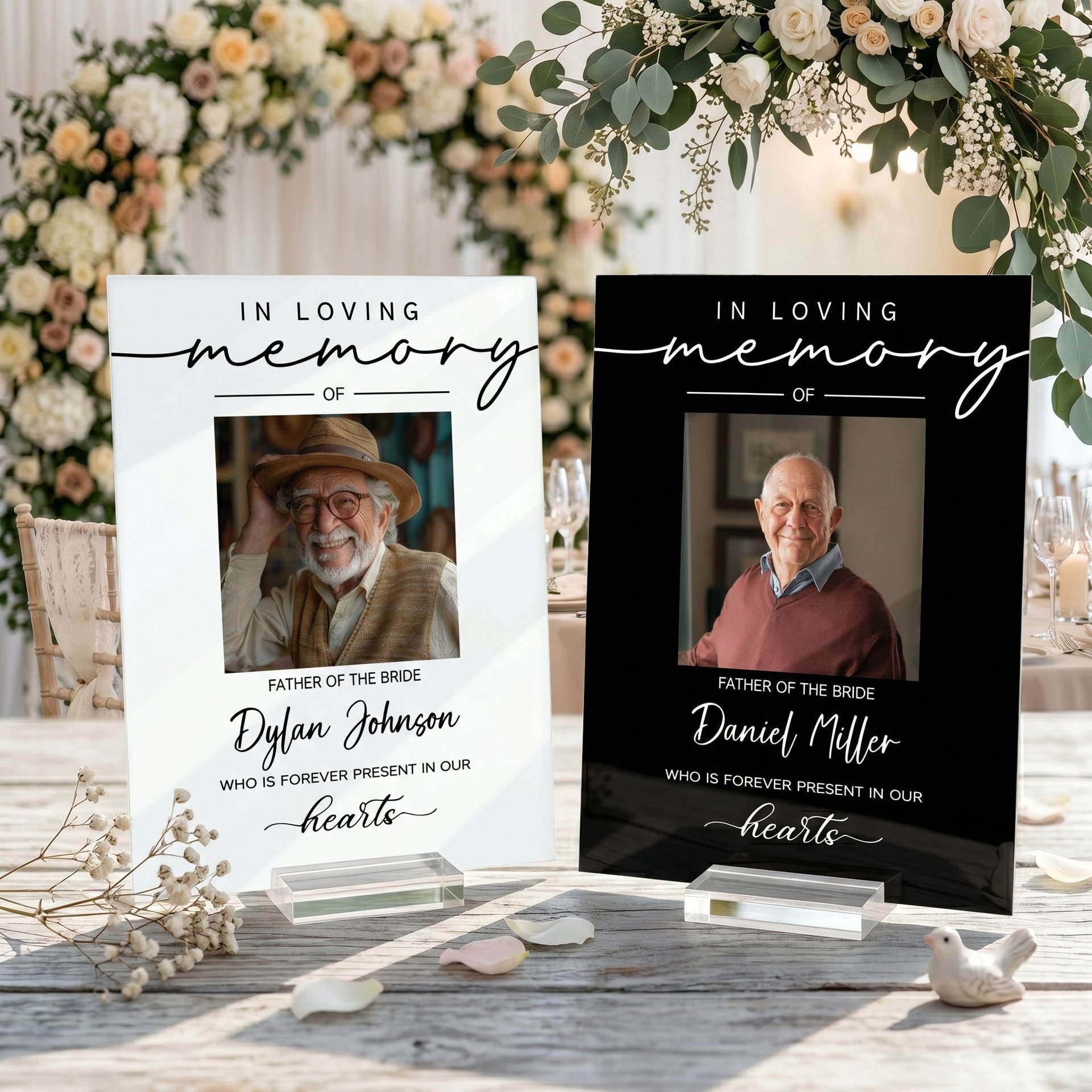 Custom Photo Reserved Memorial Wedding Decor - Personalized Acrylic Plaque - Photo 1