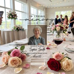 Custom Photo Reserved Memorial Wedding Decor - Personalized Acrylic Plaque - Photo 4