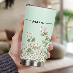 Custom Name & Birth Flower Birthday Gift For Her, Sisters, Daughter, Friends, Coworkers - Personalized Tumbler - Photo 3