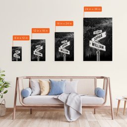 Custom Name Street Sign Star Map Wedding Couple Gift - Personalized Wrapped Canvas - Photo 6