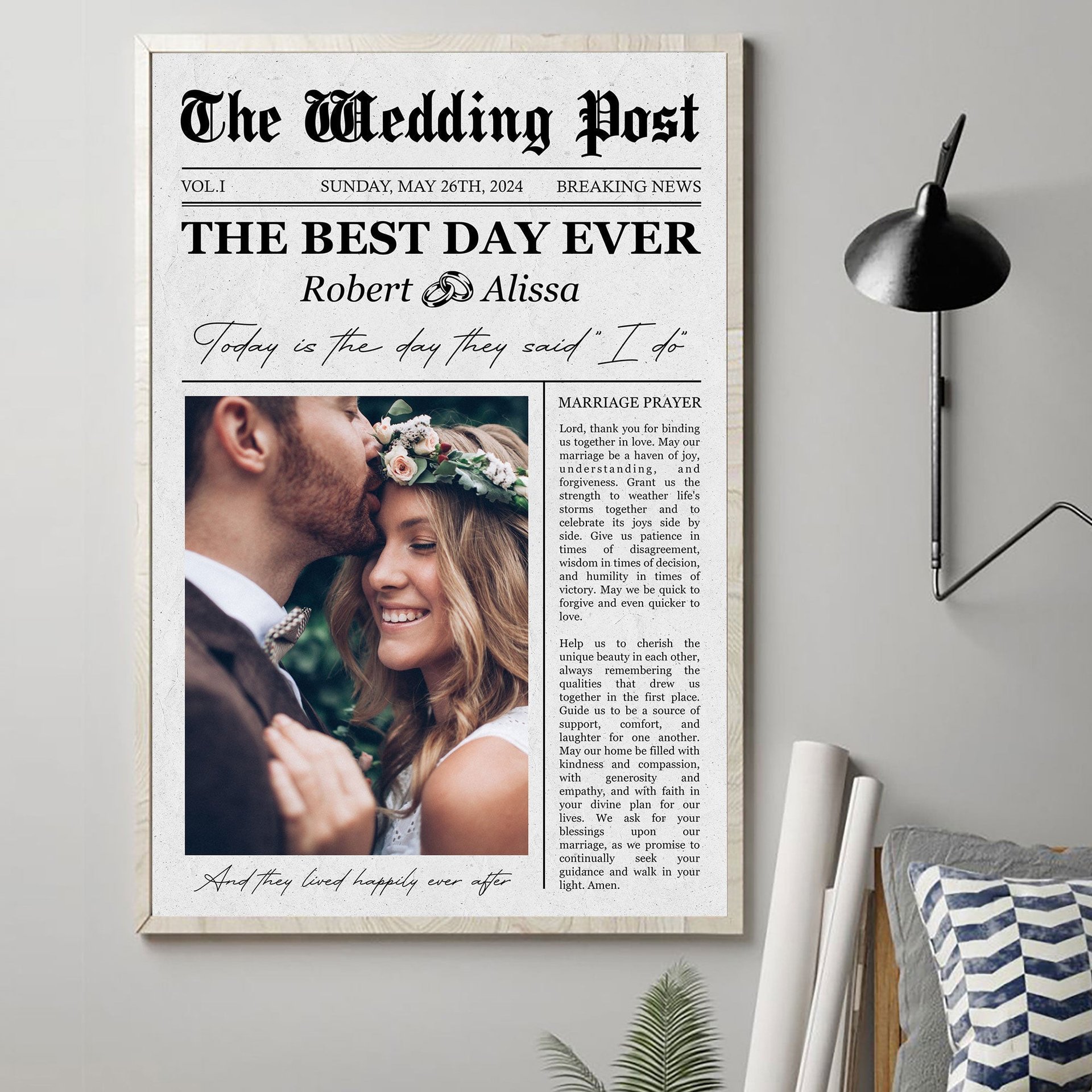 Marriage Prayer Lord Thank You For Binding Us Together - Personalized Photo Poster - Photo 1