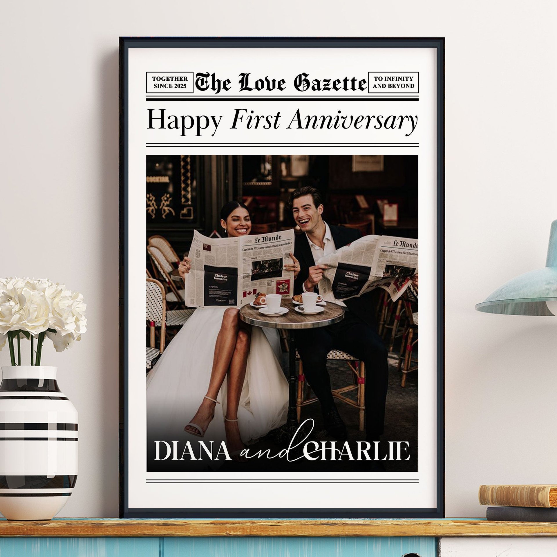 The Anniversary Times For Couples - Personalized Photo Poster - Photo 1
