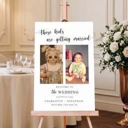 These Kids Are Getting Married - Wedding Rehearsal Dinner Welcome Sign - Personalized Poster - Photo 3