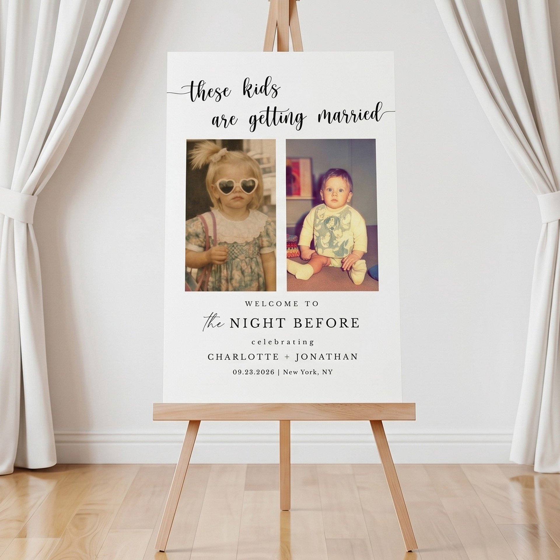 These Kids Are Getting Married - Wedding Rehearsal Dinner Welcome Sign - Personalized Poster - Photo 1