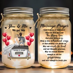 Marriage Prayer Lord Help Us To Remember - Personalized Mason Jar Light - Photo 1