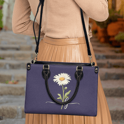 Custom Name & Birth Flower Birthday Gift For Her, Sisters, Daughter, Friends - Personalized Leather Bag - Photo 4