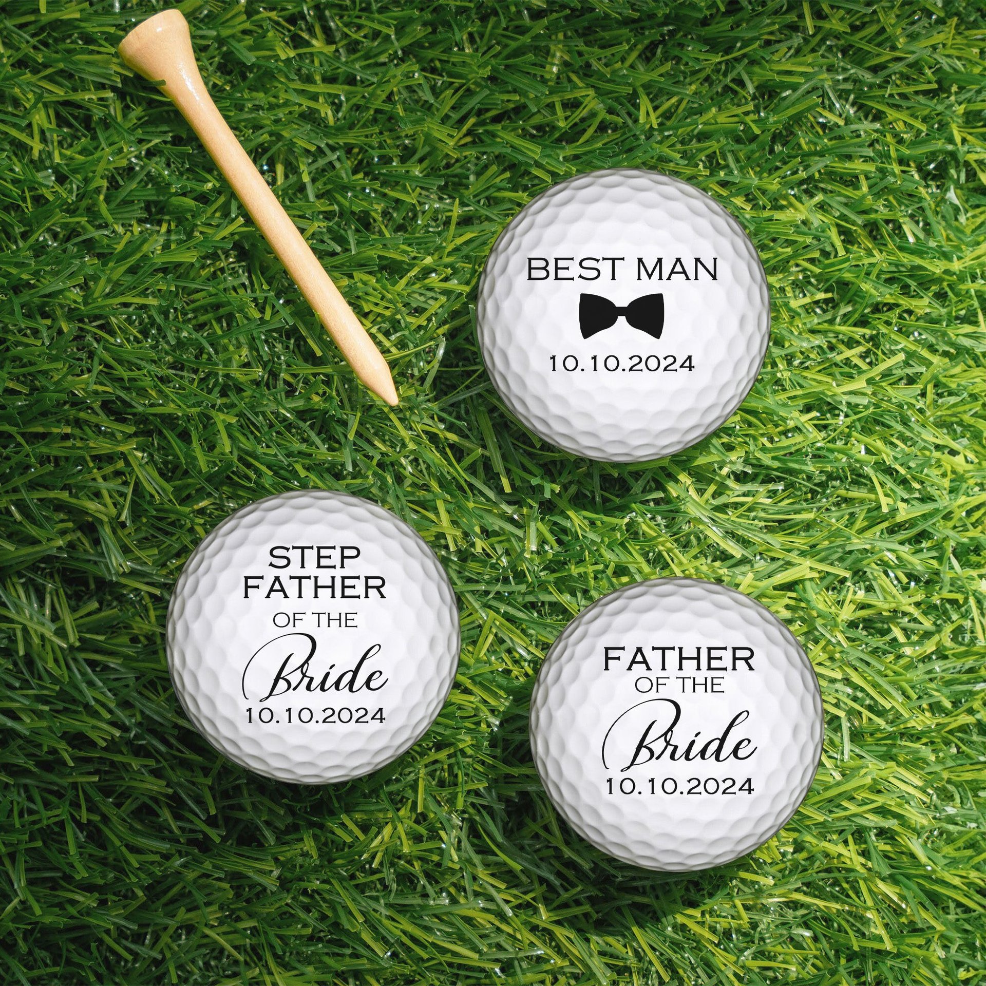 Custom Golf Ball Wedding Gift - Personalized Golf Ball - Photo 1