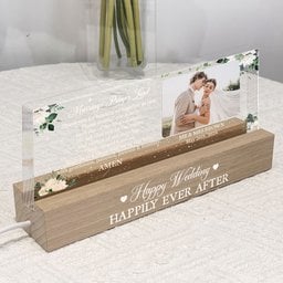 Happy Wedding Thank You For Binding Us Together - Personalized Photo LED Night Light - Photo 4