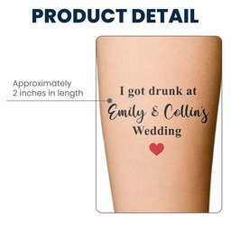 Custom Wedding Bachelor Hen's Party Temporary Tattoos, Party Favors For Guests - Personalized Tattoo - Photo 5