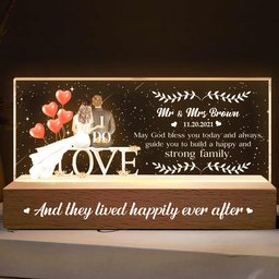 Wedding Gift May God Bless You Today And Always - Personalized LED Night Light - Photo 1