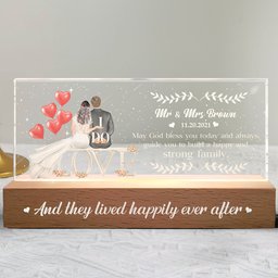 Wedding Gift May God Bless You Today And Always - Personalized LED Night Light - Photo 4