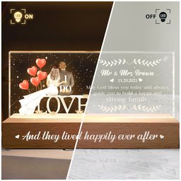 Wedding Gift May God Bless You Today And Always - Personalized LED Night Light - Photo 3