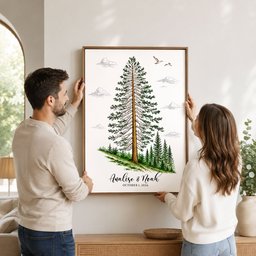 Custom Guest Book Sign Alternative Rustic Pine Tree - Personalized Poster - Photo 5