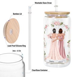 Thank You For Being My Bridesmaid - Personalized Clear Glass Cup - Photo 4