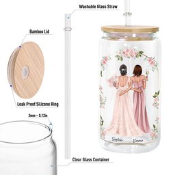Thank You For Being My Bridesmaid - Personalized Clear Glass Cup - Photo 5