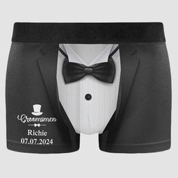Funny Wedding Gift For Groom And Groomsmen - Personalized Men's Boxer Briefs - Photo 5