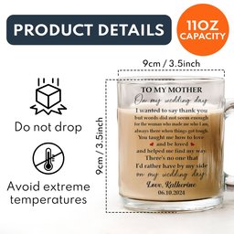 Wedding Gift For Mother Of The Bride - Personalized Glass Mug - Photo 5