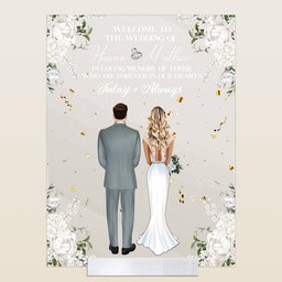 In Loving Memory Of Those Who Are Forever In Our Hearts - Personalized Acrylic Plaque - Bride & Groom - Photo 1