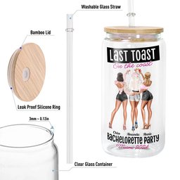 Bachelorette Party Gift Last Toast On The Coast - Personalized Clear Glass Cup - Photo 5