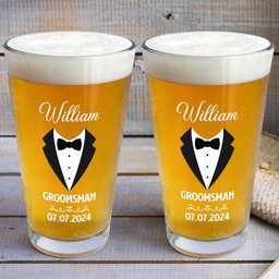 Wedding Gift For Groomsmen - Personalized Beer Glass - Photo 3