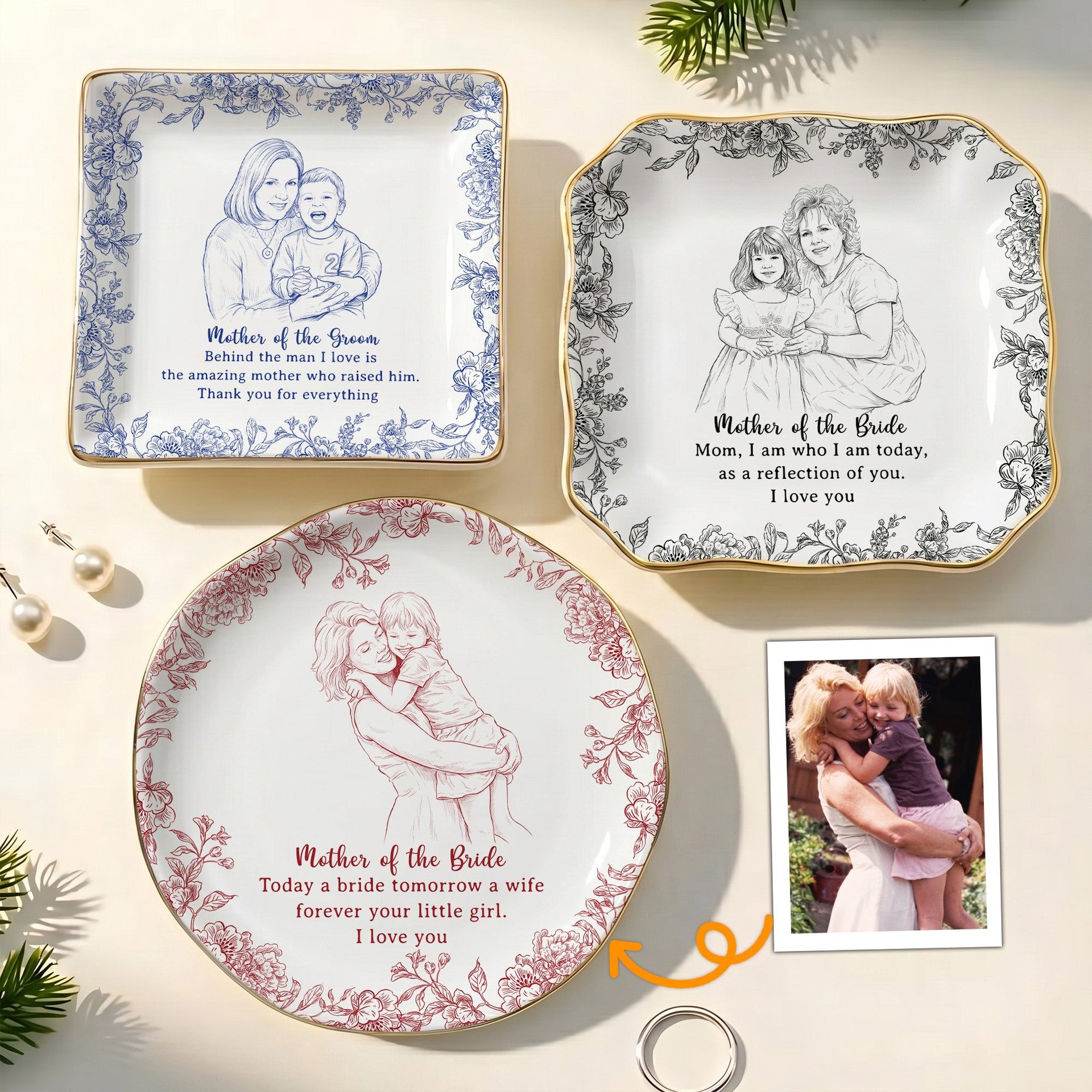 Wedding Gift For Mother Of The Bride Mother Of The Groom - Personalized Jewelry Dish - Photo 1