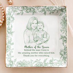 Wedding Gift For Mother Of The Bride Mother Of The Groom - Personalized Jewelry Dish - Photo 4