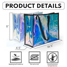 Wedding Gifts For Bridesmaid Custom Birth Month Flowers - Personalized Holographic Tote - Photo 4