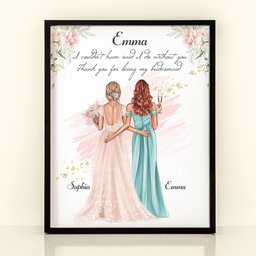 Thanks For Being My Bridesmaid - Personalized Poster - Photo 1