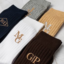 Custom Initals Wedding Gifts For Groomsman Best Man Wedding Party Gifts - Personalized Socks - Photo 3