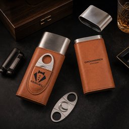 Personalized Monogram, Initial Name Wedding Gifts For Groomsmen, Best Man, Groom - Personalized Cigar Case - Photo 1