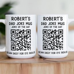 Dad Joke Every Day Interactive QR Funny Mug - Gifts For Dad, Coworkers, Friends Who Love Dad Jokes - Personalized Mug - Photo 8