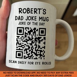 Dad Joke Every Day Interactive QR Funny Mug - Gifts For Dad, Coworkers, Friends Who Love Dad Jokes - Personalized Mug - Photo 2