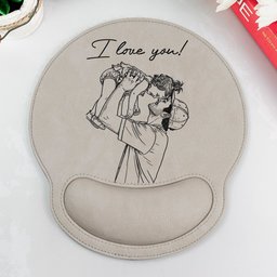 Custom Photo Sketch Line Art Father's Day Gift For Dad, Husband - Personalized Mouse Pad - Photo 4