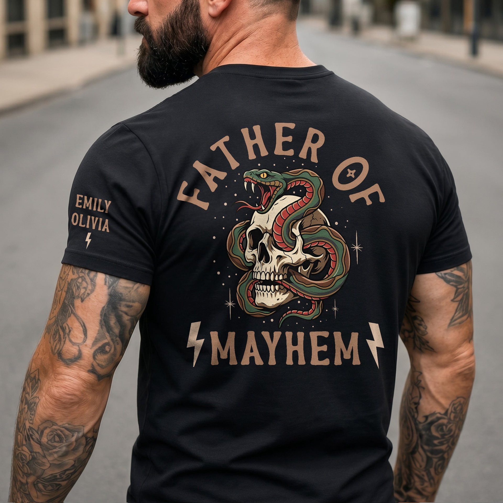 Father's Day Gift, Father Of Mayhem - Personalized Shirt - Photo 1