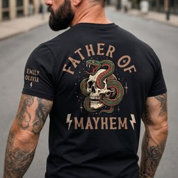Father's Day Gift, Father Of Mayhem - Personalized Shirt - Photo 1