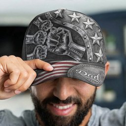 Best Dad Ever - Metal Style Print - Personalized Cap - Photo 4