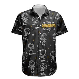 This Grandpa Belongs To Doodle - Personalized Hawaiian Shirt - Photo 4