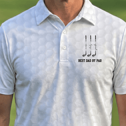 Best Dad By Par, Best Grandpa By Par - Personalized Polo Shirt - Photo 1
