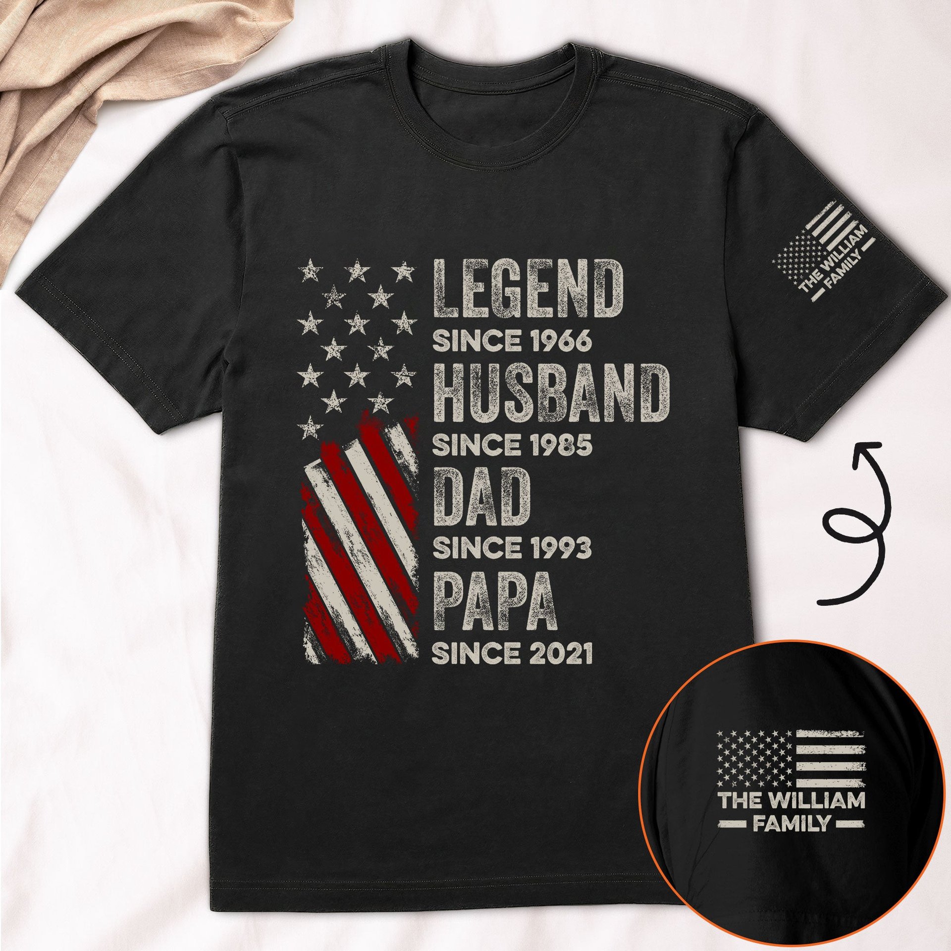 Legend, Husband, Dad And Grandpa Custom Family Name - Personalized Shirt - Photo 1