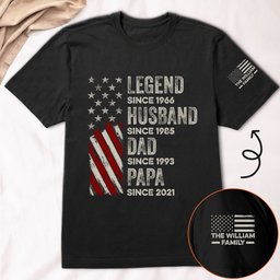 Legend, Husband, Dad And Grandpa Custom Family Name - Personalized Shirt - Photo 1