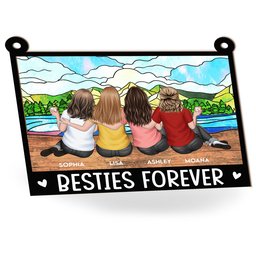 Besties Forever - Personalized Window Hanging Suncatcher Ornament - Photo 5