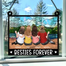 Besties Forever - Personalized Window Hanging Suncatcher Ornament - Photo 3