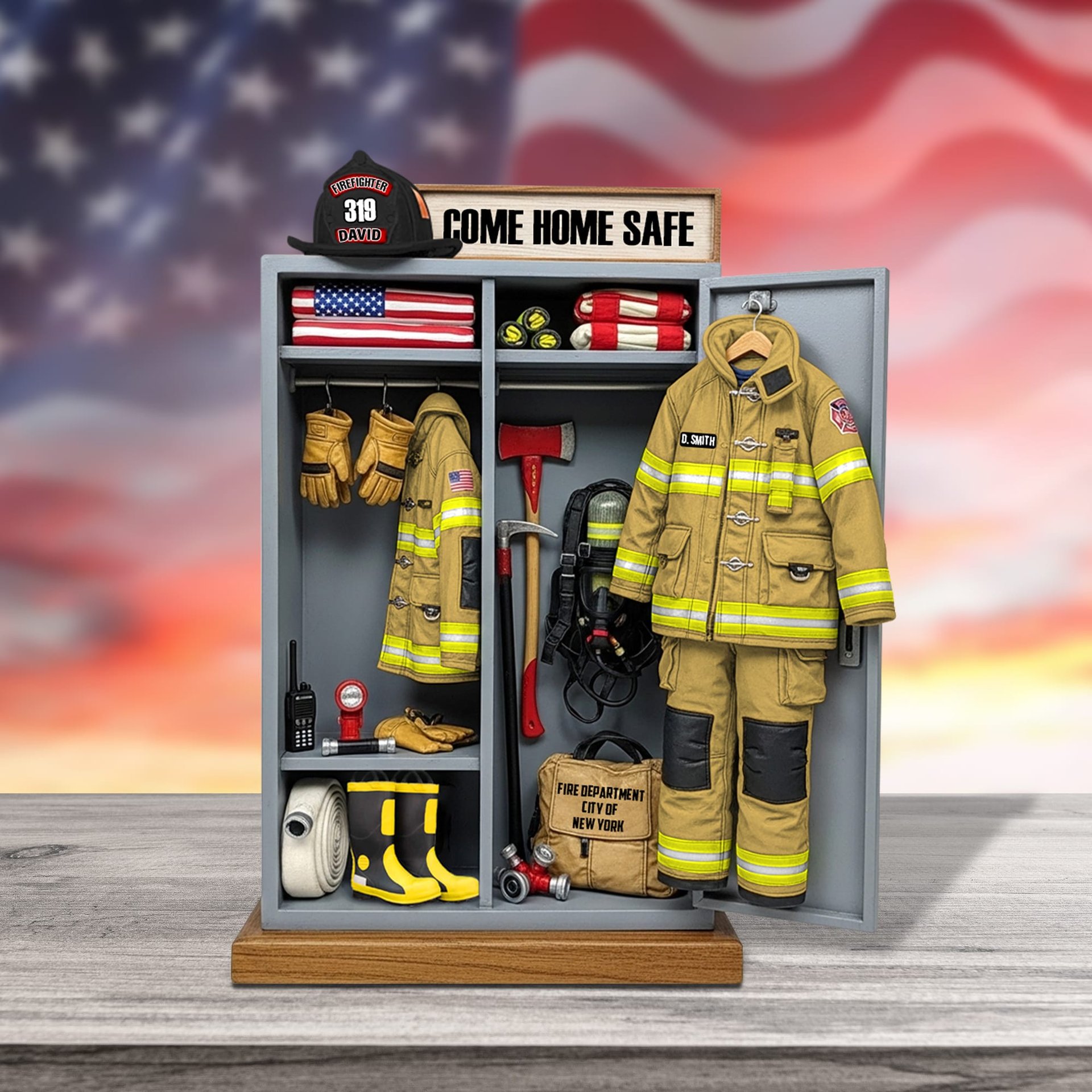 Firefighter Personal Locker Plaque - Personalized Christmas Gifts For Firefighter - Photo 1