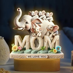 Personalized Christmas Gifts For Mom Elephant LED Light - Photo 3