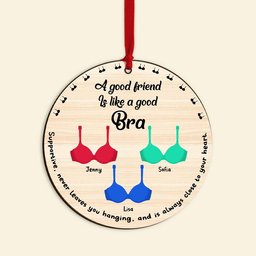 Personalized Gifts For Friends, Funny Bra Wood Ornament Christmas - Photo 4