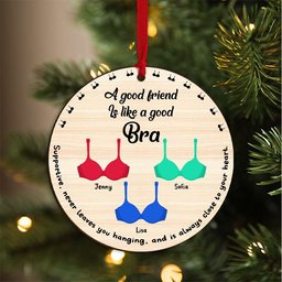 Personalized Gifts For Friends, Funny Bra Wood Ornament Christmas - Photo 3