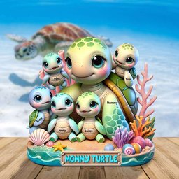 Turtle Mama Plaque - Personalized Christmas Gifts For Mom - Photo 2