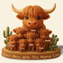 Personalized Gifts For Mom Plaque Highland Cow Mama - Photo 5
